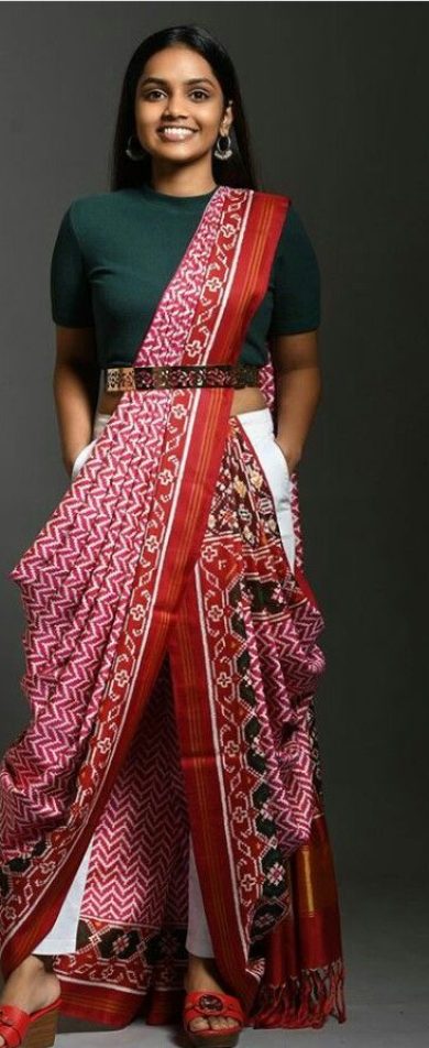modern saree draping